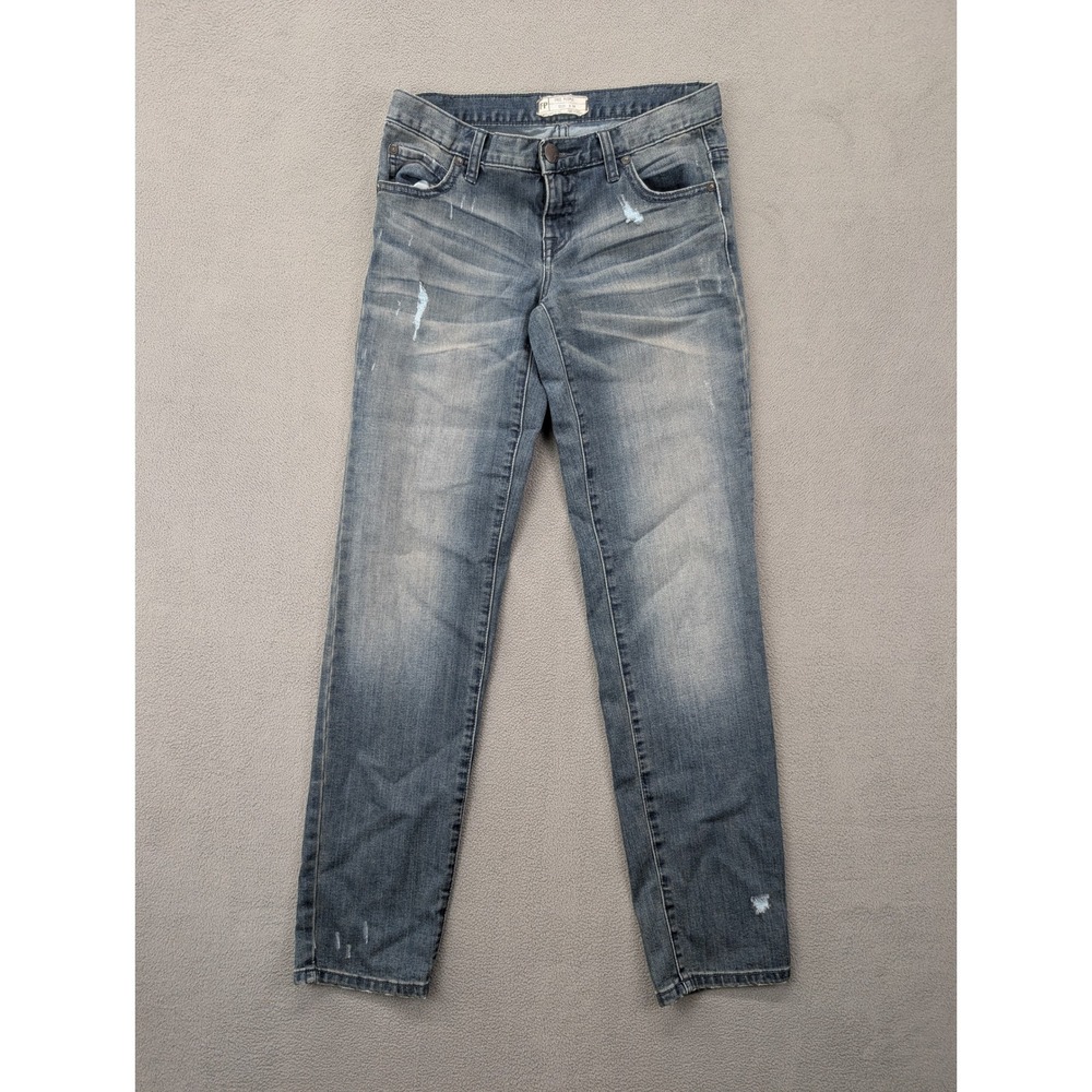 Free People Distressed Denim Jeans Womens 24 Rinsed Wash Denim Faded Destroyed